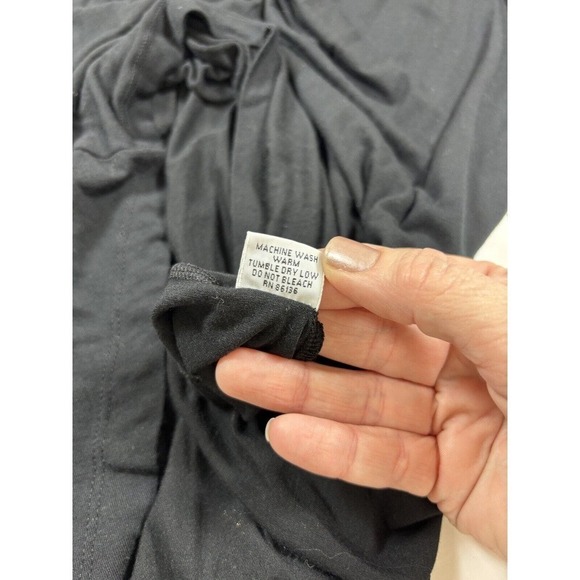 Bryn Walker Dress Black Small Long Sleeve Fit & Flare Scoop Neck Asymmetrical - Picture 9 of 10